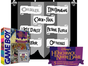 Game Thumbnail - Hunchback of Notre Dame, The - 5 Foolishly Fun Topsy Turvy Games (USA, Europe) (SGB Enhanced)(4Mb)