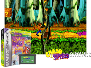 2 Games in 1 - Crash & Spyro Super Pack - Spyro - Season of Ice + Crash Bandicoot - The Huge Adventure(US) Cover