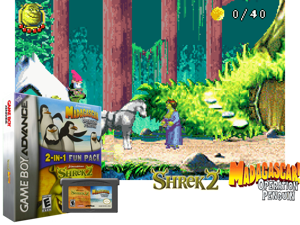 2 Games in 1 - Shrek 2 + Madagascar - Operation Penguin(US) Cover